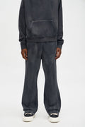 Acid Wash Heavyweight Slim Flare Sweatpants - Black image 1