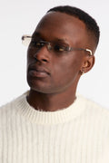 Sleek Frameless Metal Sunglasses - White image 1