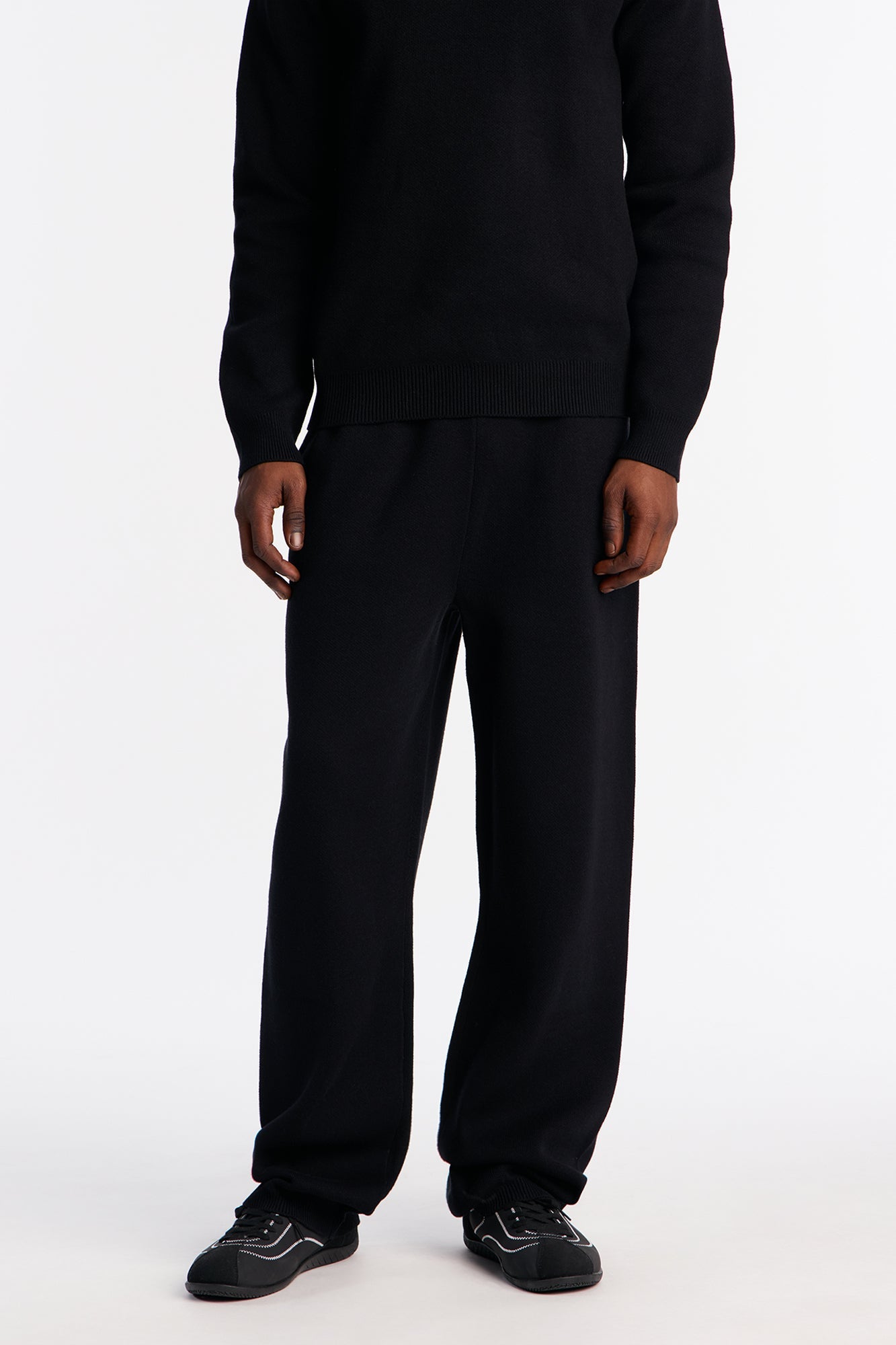 Recline Sweater Knit Sweatpants - Black image 1