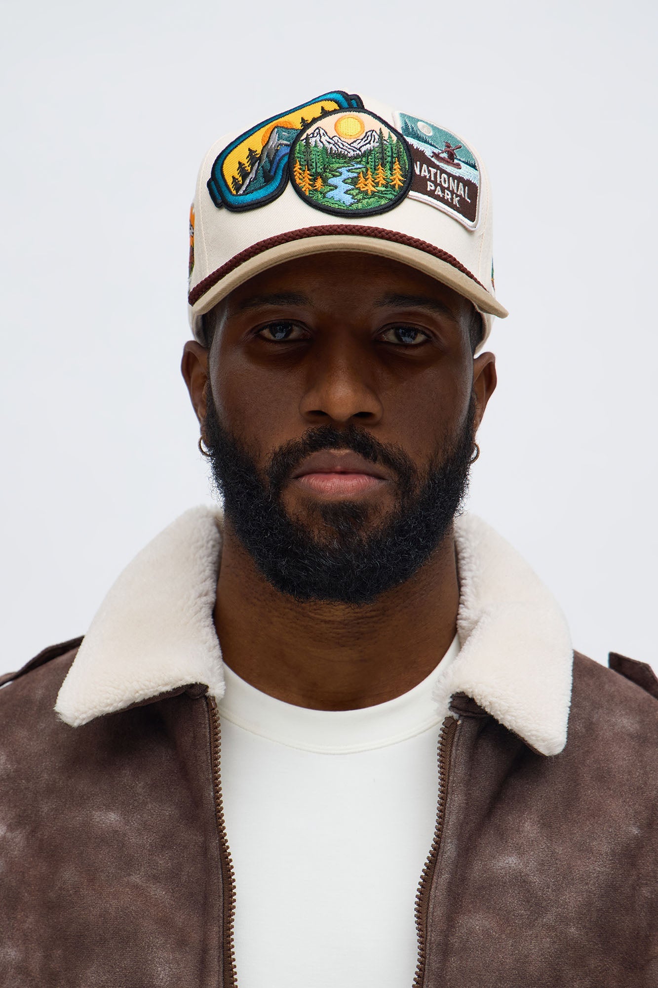Camp Badge Structured Snapback Hat - Stone/Combo image 1
