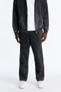 Heavy Wash Straight Sweatpants - Black image 1