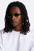 Round Metal Grommet Colored Lenses Sunglasses - Black/Silver image 1