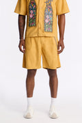 Divine Link Pleated Suede Short - Mustard image 1