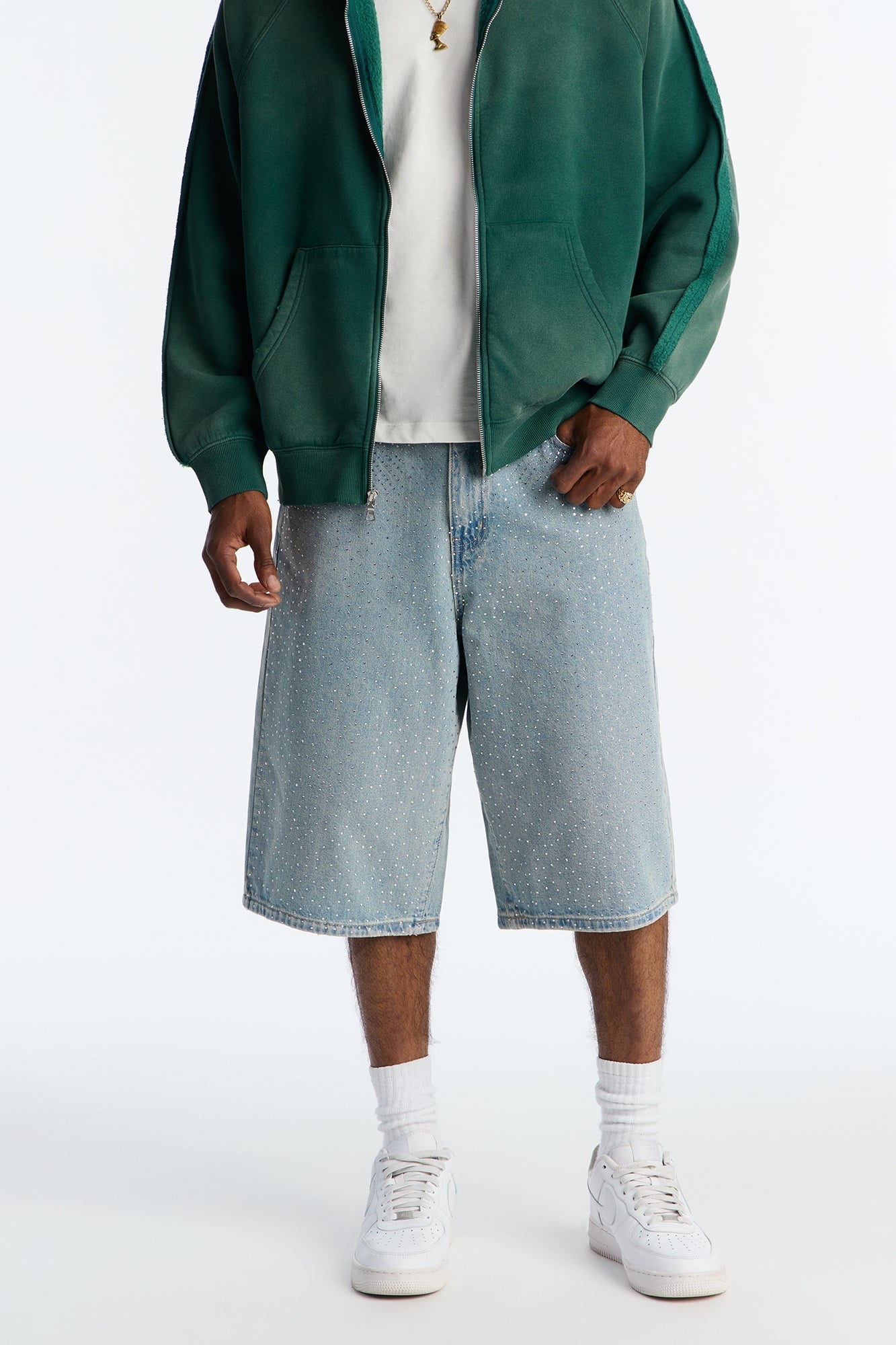 Baggy All Gem Denim Short - Light Blue Wash image 1