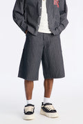Baggy Ghost Pinstripe Denim Short - Grey image 1