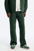 Structured Fleece Pintuck Slim Flare Sweatpants - Green image 1