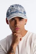 Washed Distressed Baseball Hat - Blue Wash image 1