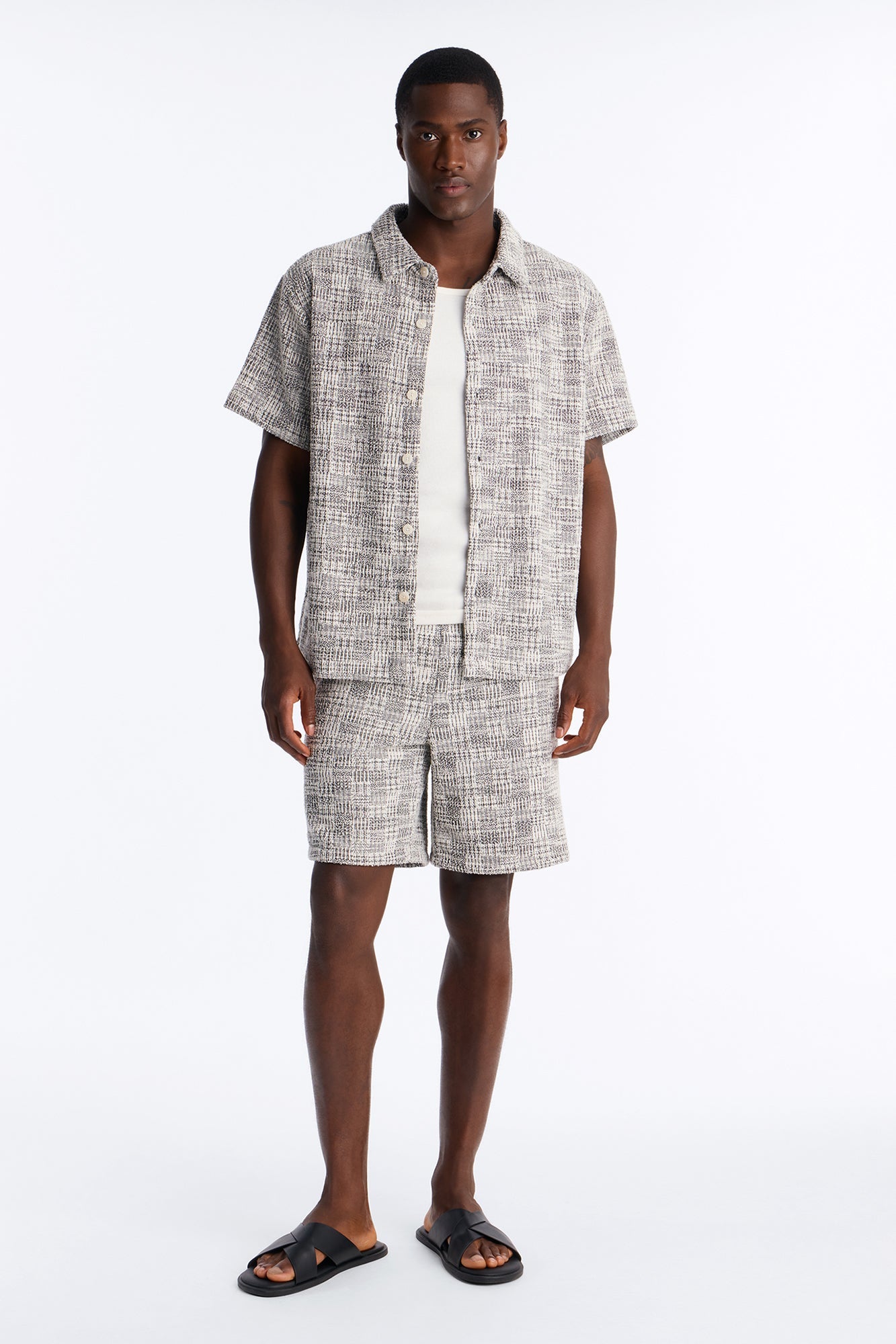 Beverly Boucle Relaxed Short - Grey/combo image 1