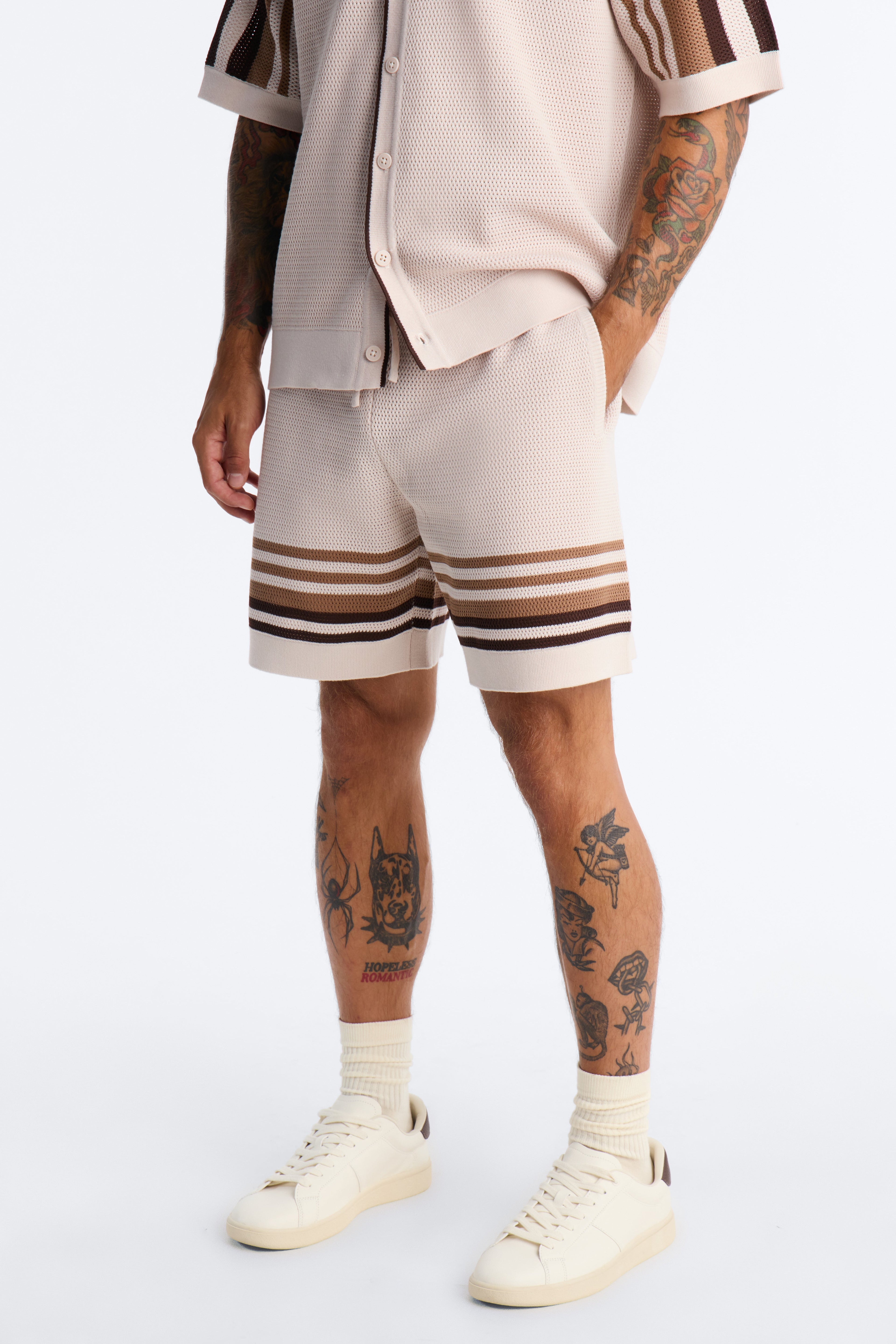 Breton Stripe Relaxed Short - Brown/combo image 1