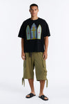 Belted Utility Baggy Cargo Short - Olive image 1