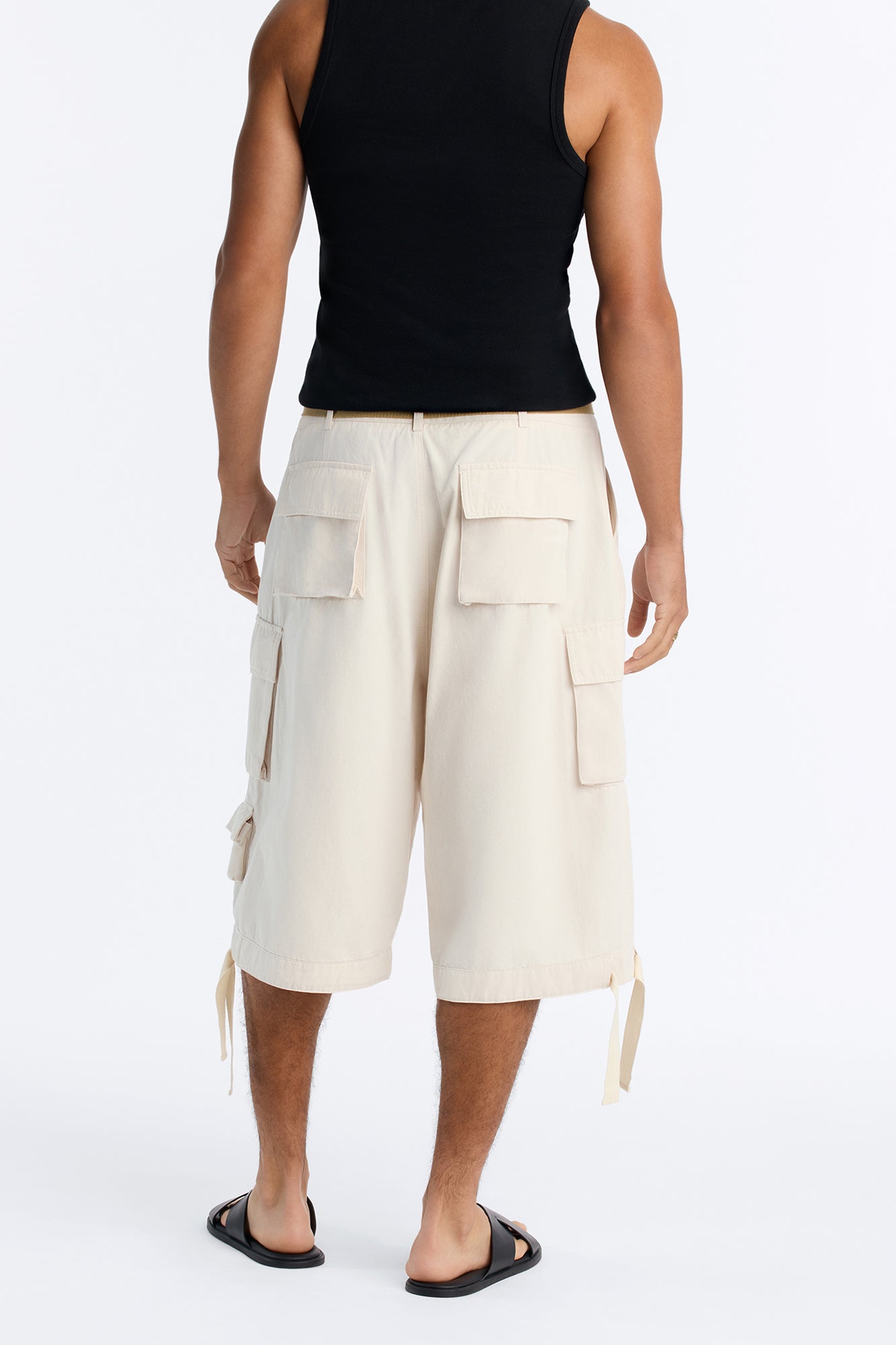 Belted Utility Baggy Cargo Short - Taupe image 4