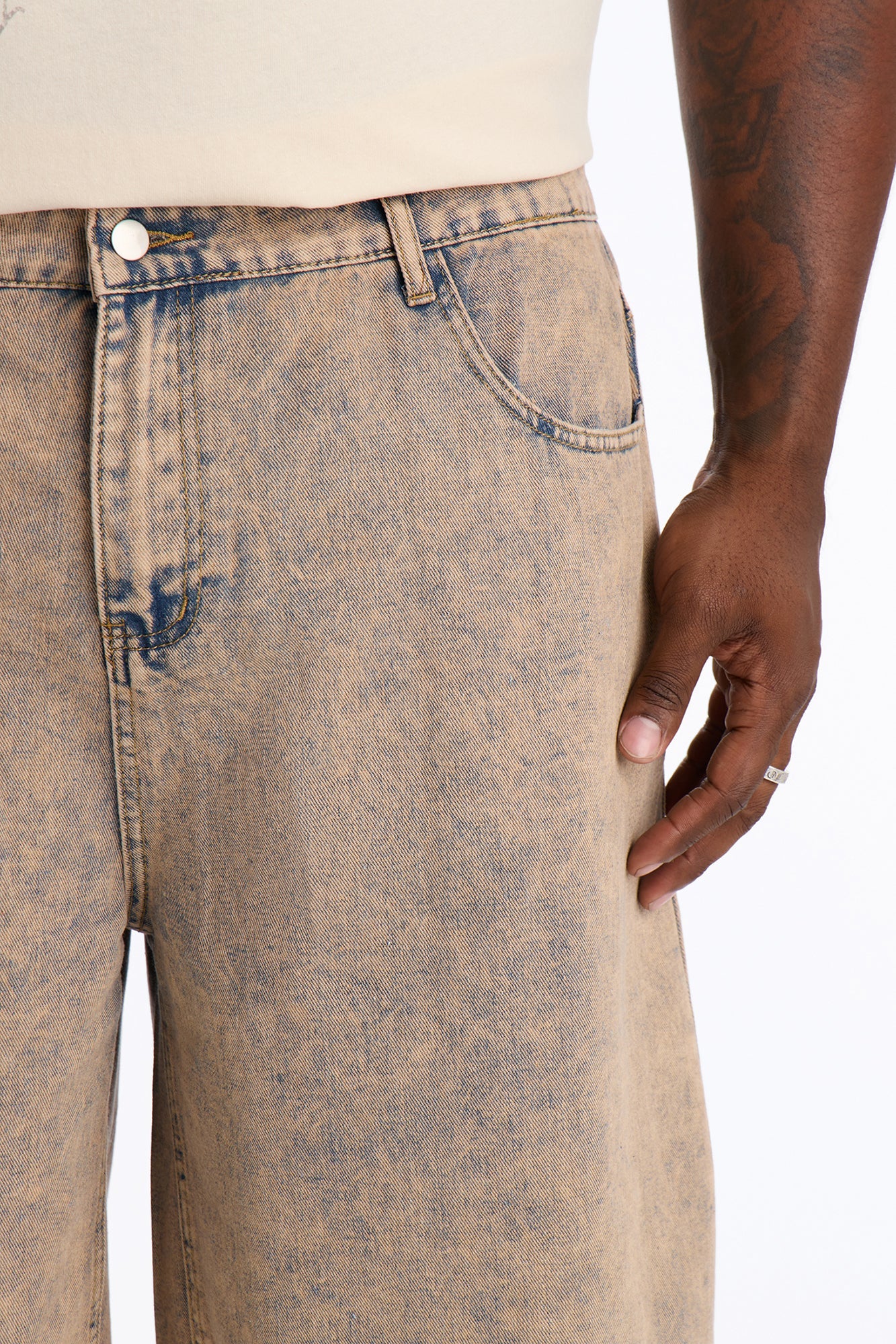 Sun Washed Baggy Denim Short - Vintage Wash image 3