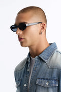 Sightseeing Angels Circular Frame Sunglasses - Black/Black image 1