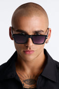 One Man Show Square Frame Sunglasses - Black/Black image 1