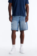 Essential Destroyed Relaxed Denim Short - Medium Blue Wash image 1