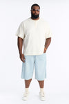 Everyday Hemp Baggy Denim Short - Light Blue Wash image 1