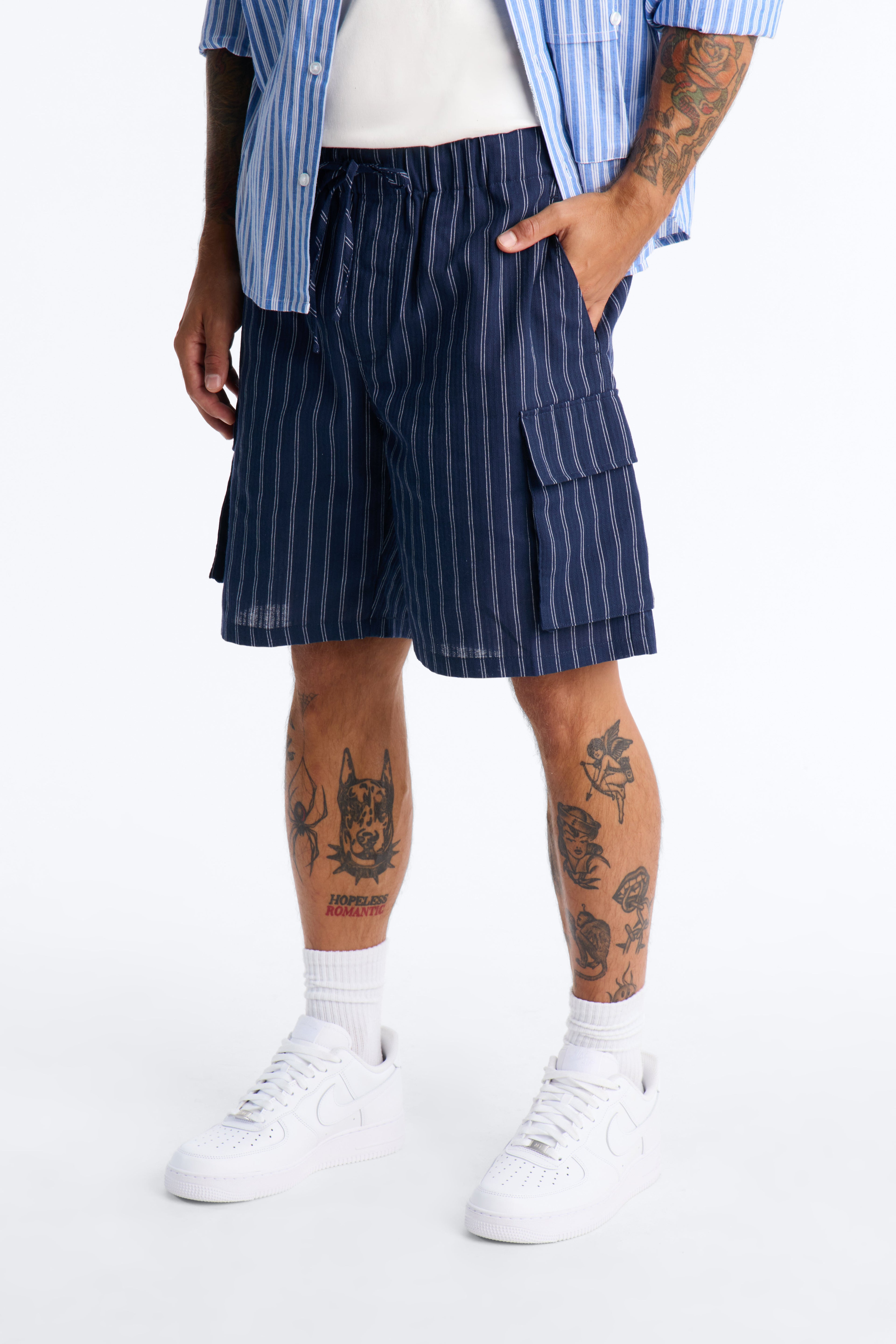 Conner Stripe Relaxed Short - Blue image 1