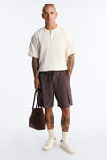 Conner Stripe Relaxed Short - Brown image 1