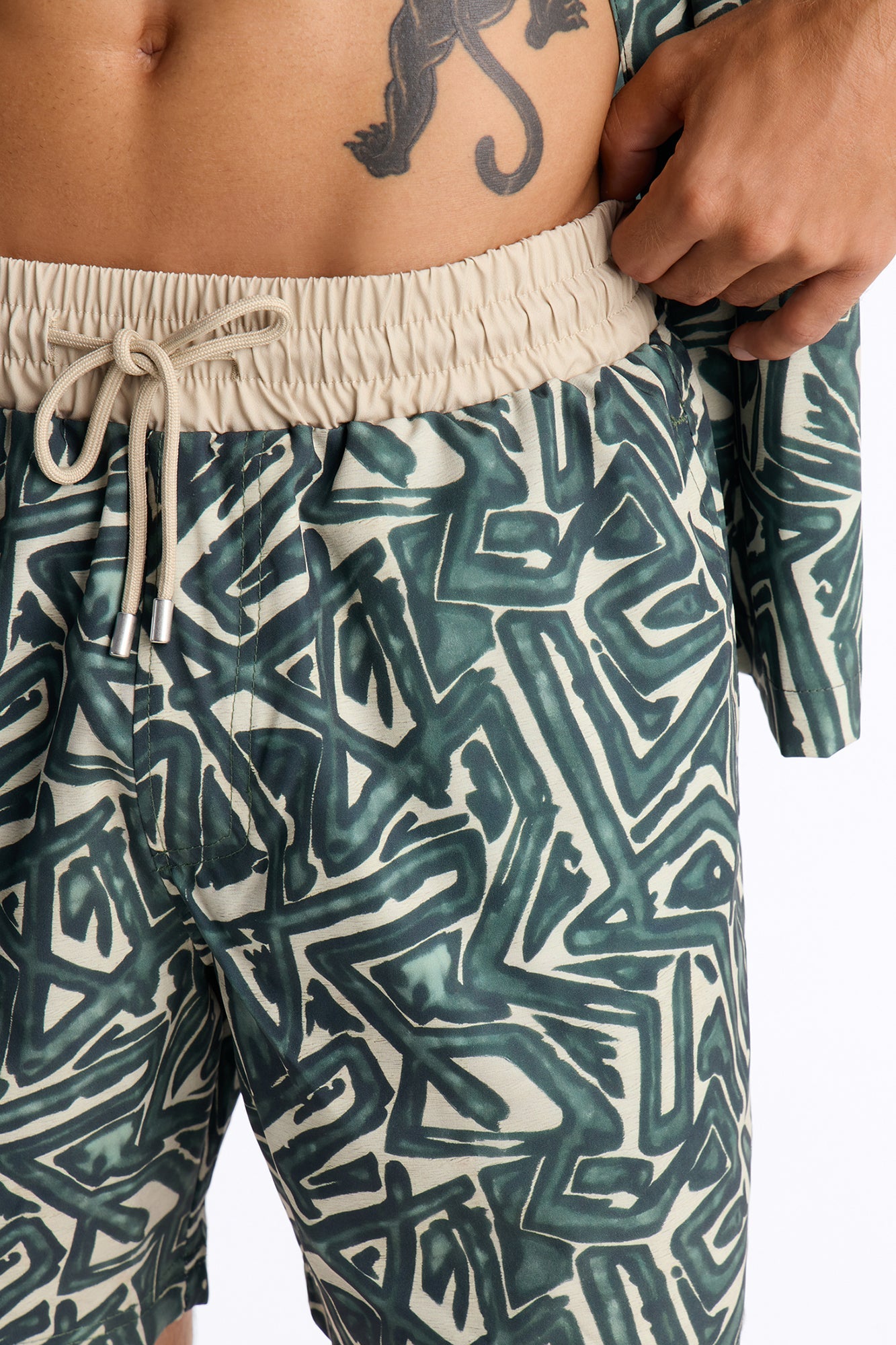 Tidal Vector Swim Trunk 7″ - Green/combo image 4