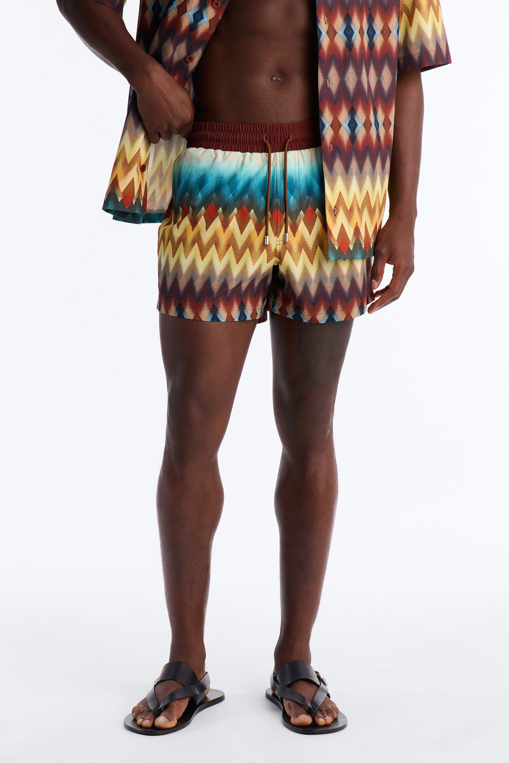 Geometric Blur Swim Trunk 4″ - Multi Color image 2
