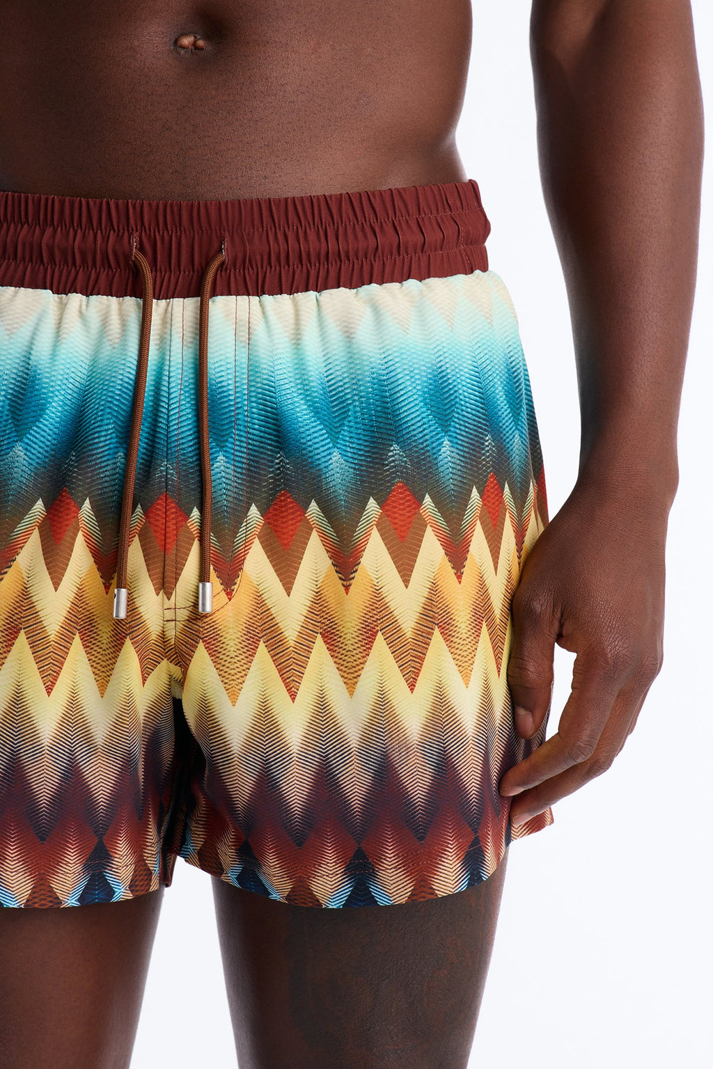Geometric Blur Swim Trunk 4″ - Multi Color image 3