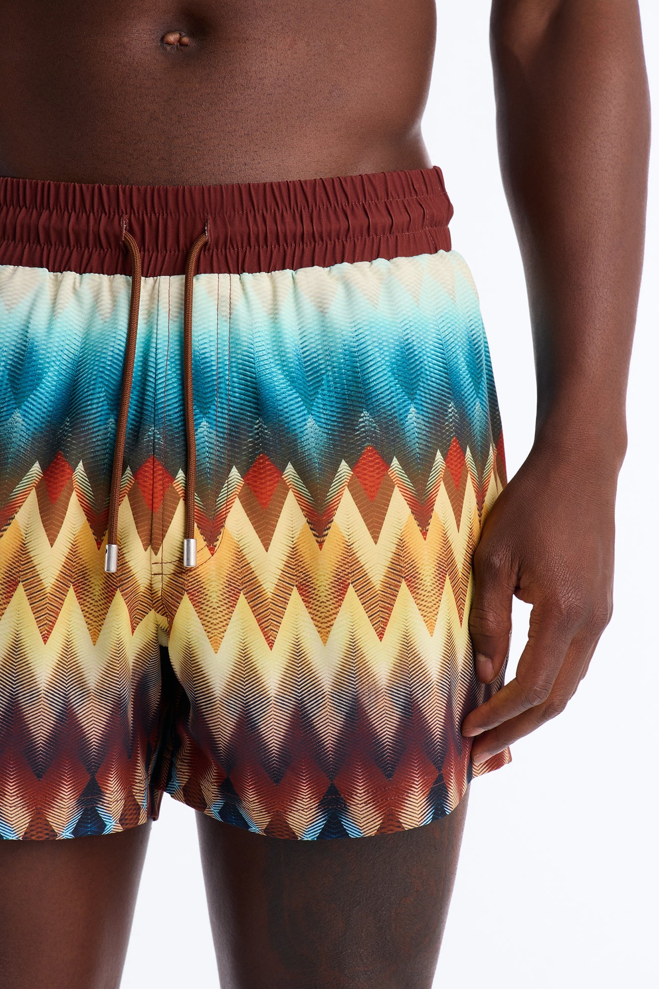 Geometric Blur Swim Trunk 4″ - Multi Color image 3