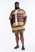 Geometric Blur Swim Trunk 4″ - Multi Color