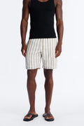 Etched Stripe Lace Relaxed Short - White/combo image 1