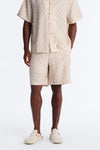 Hazy Textured Checkered Relaxed Short - Taupe image 1