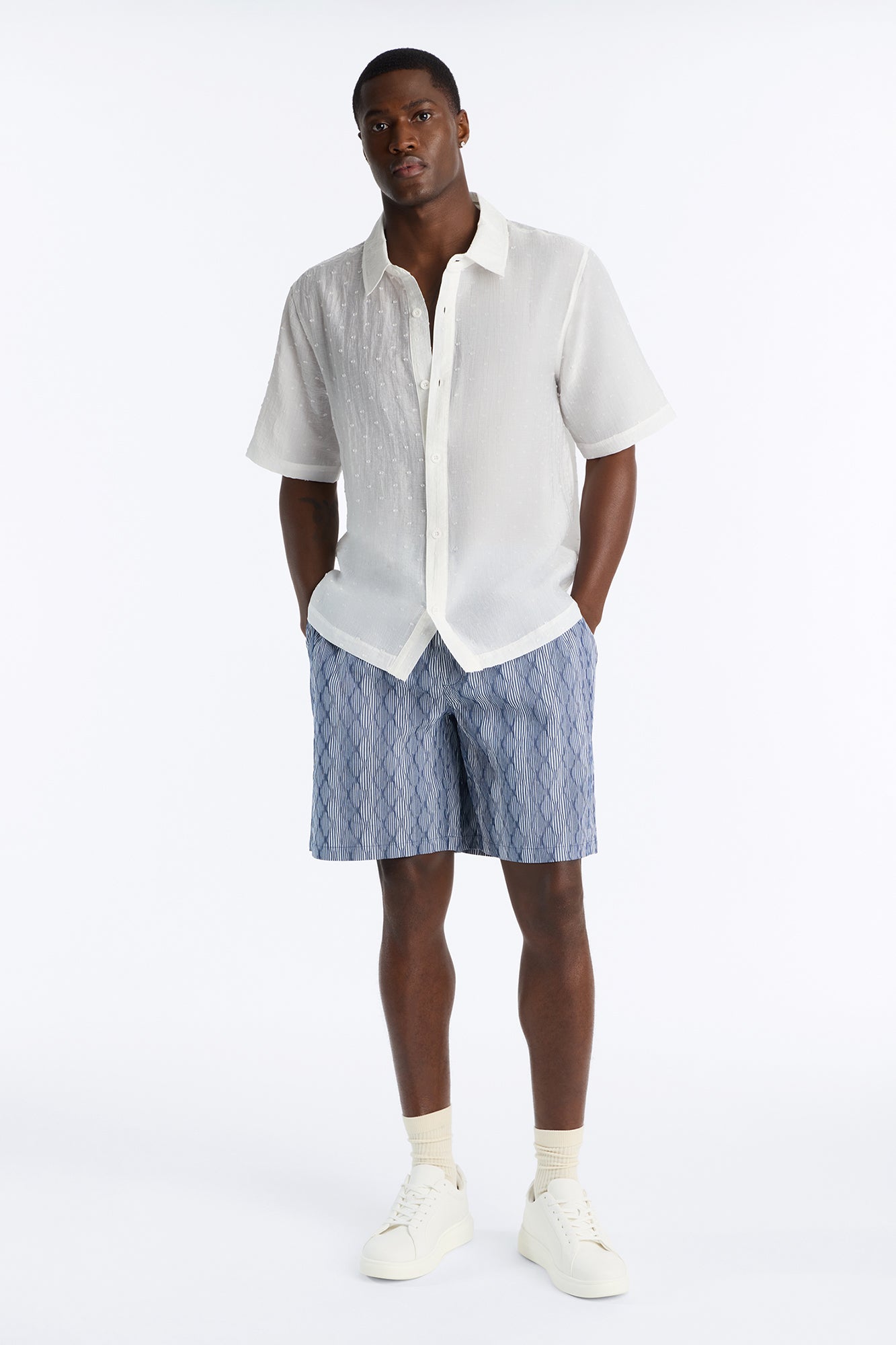 Harbor Stripe Relaxed Short - Navy/combo image 1