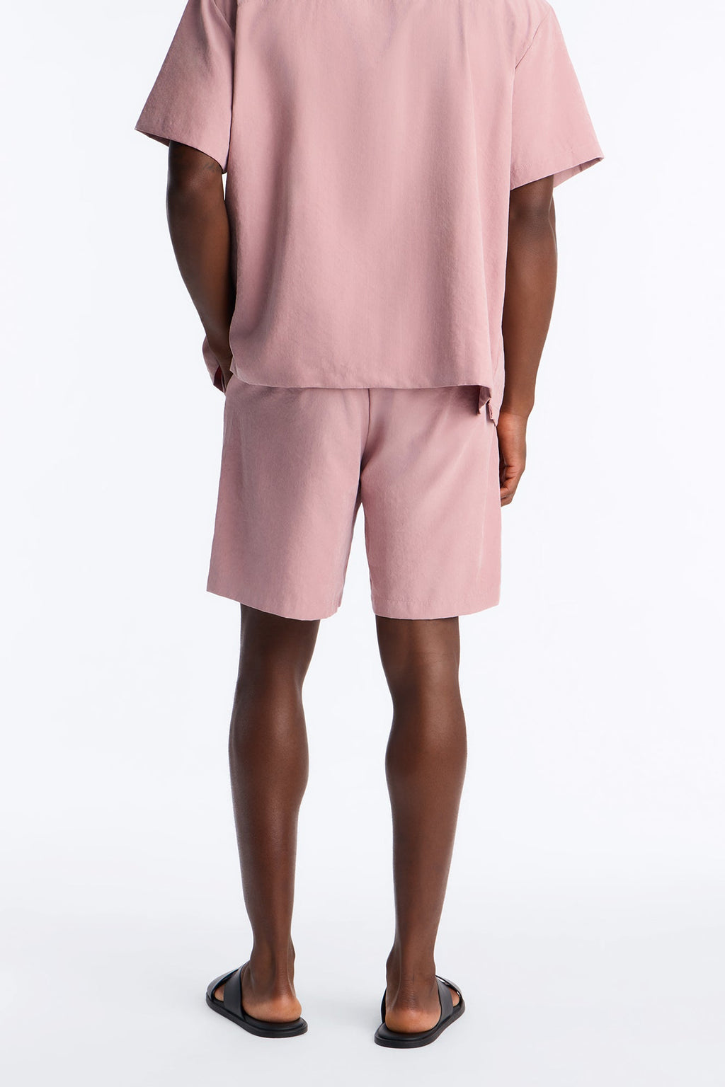 Neo Faux Suede Relaxed Trouser Short - Mauve image 4