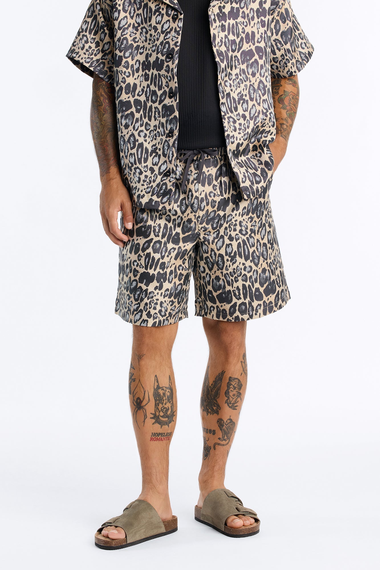 Onyx Leopard Relaxed Short - Khaki/combo image 1
