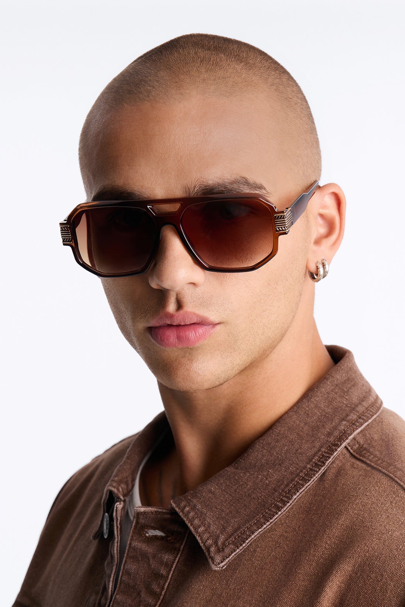 Bad Habits Aviator Sunglasses - Brown image 1
