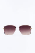 Feel This Way Rimless Sunglasses - Gold/Brown image 1