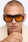 Watching The Skies Round Sunglasses - Black/Orange image 1
