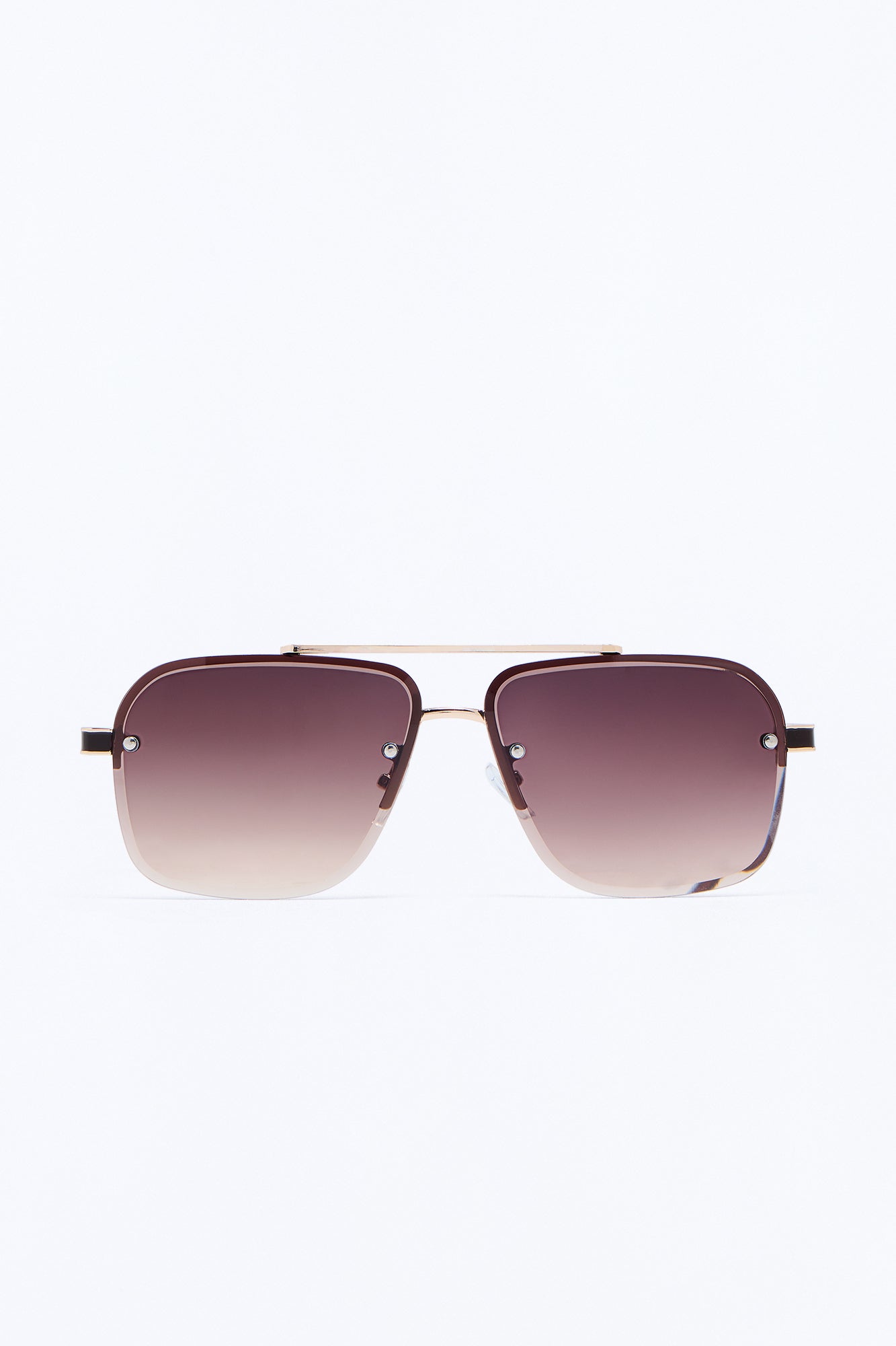 Worldwide View Half Frameless Aviator Sunglasses - Gold/Brown image 1