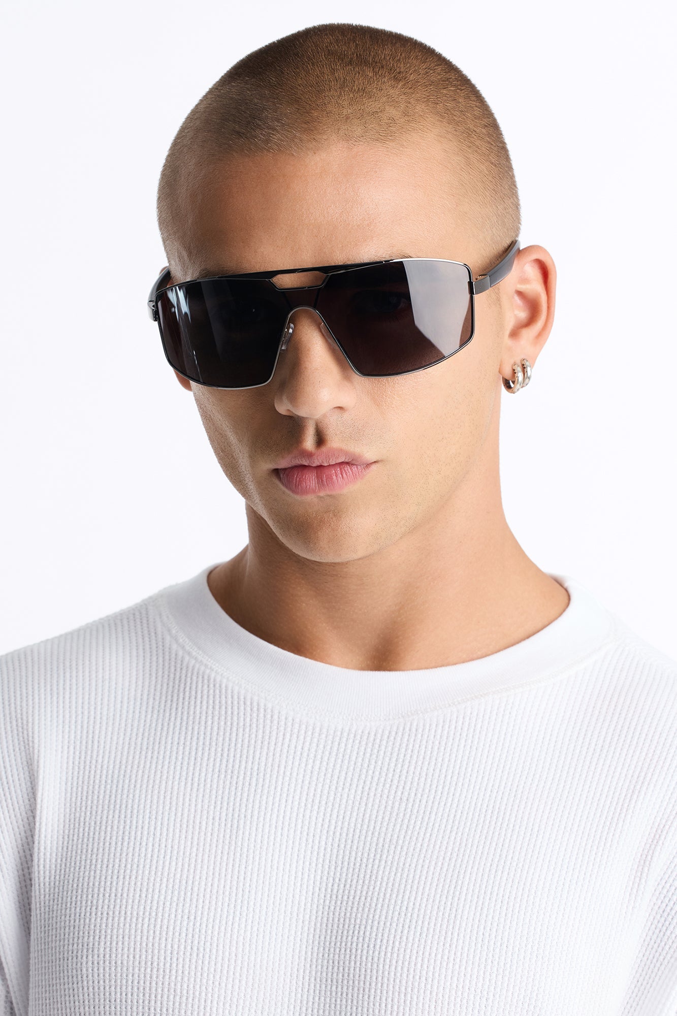 Without You Wrap Shield Sunglasses - Gunmetal image 1