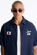 Wooden Pattern Frame Round Sunglasses - Black/Black image 1