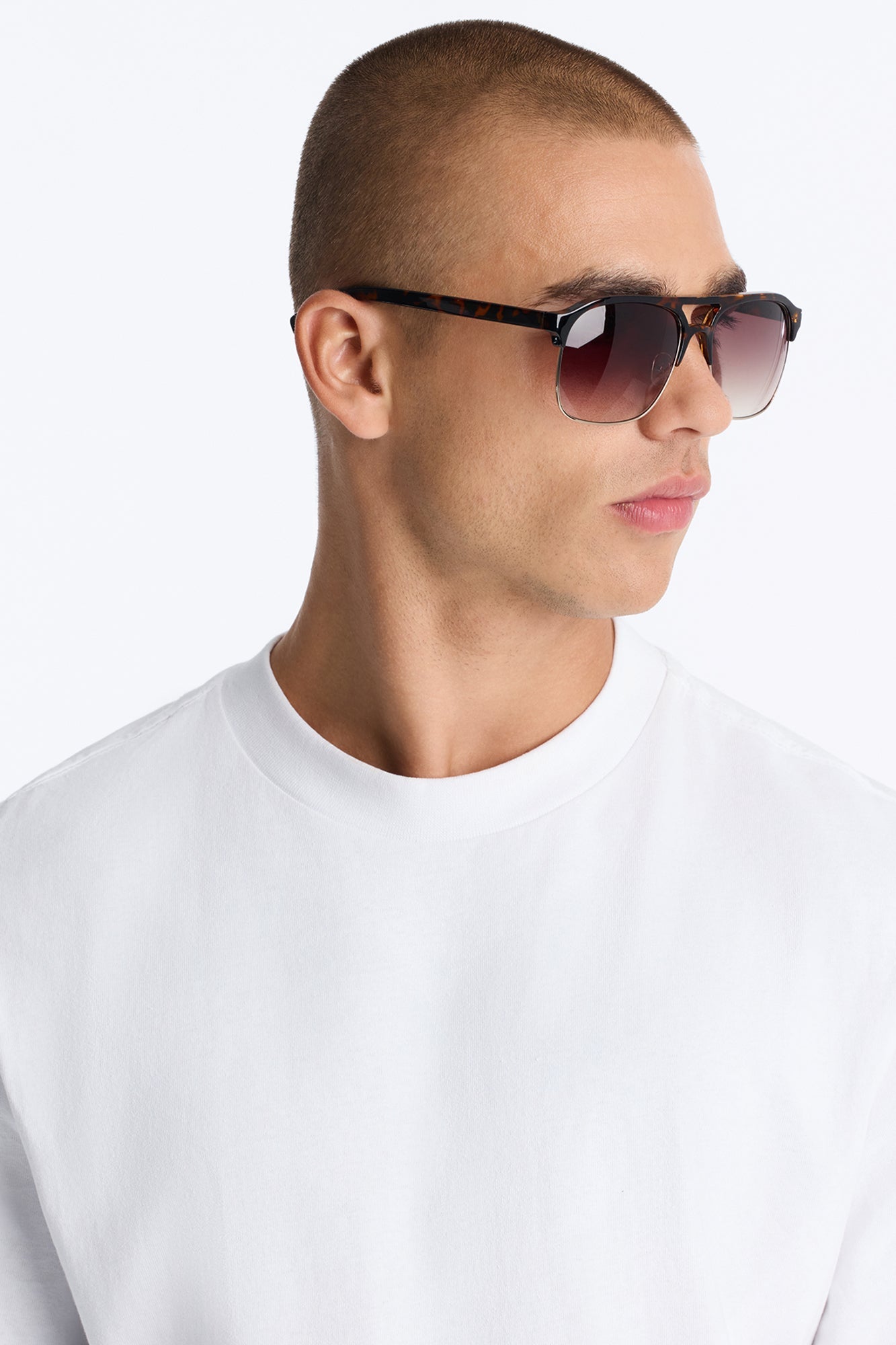 Show Face Aviator Sunglasses - Tortoise/Brown image 1