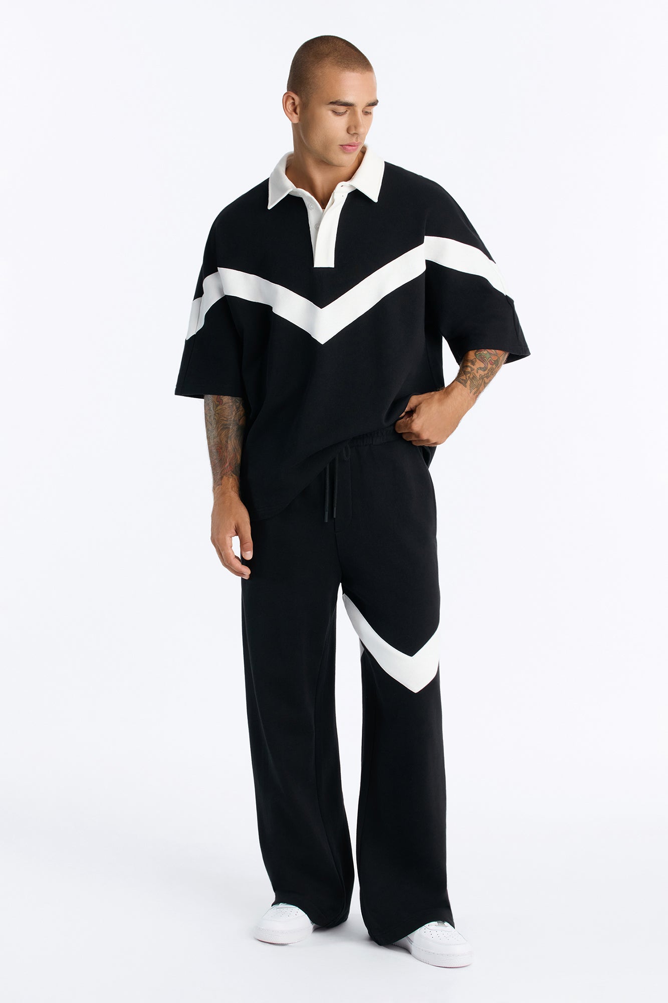 Soft Mode French Terry Baggy Pant - Black/combo image 1