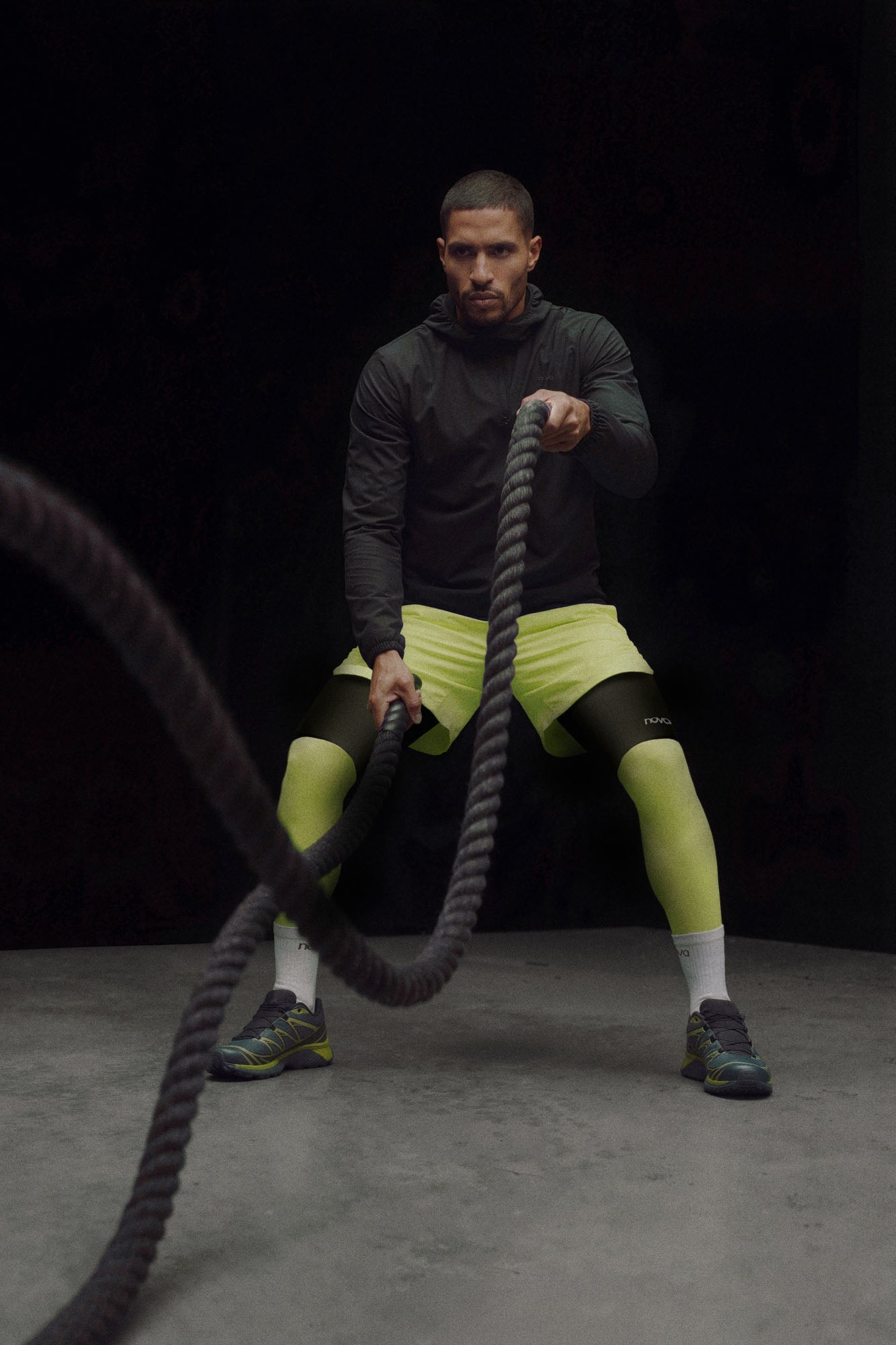 ProRipStop 7″ Built In Compression Shorts - Neon Yellow image 1
