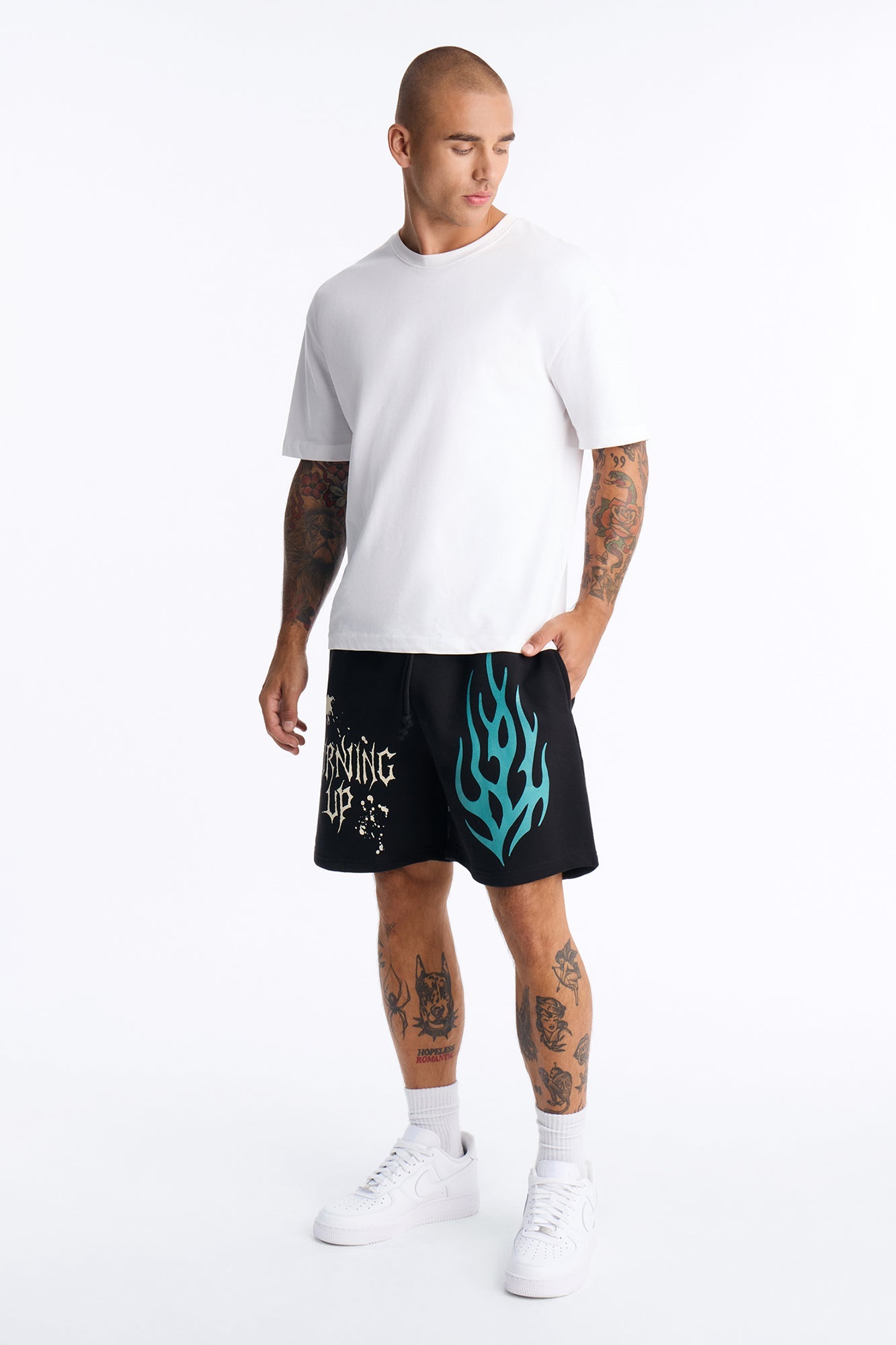 Burning Up For You Relaxed Sweat Short - Black/combo image 1