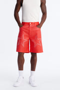 Relaxed Sidus Faux Leather Short - Red image 1
