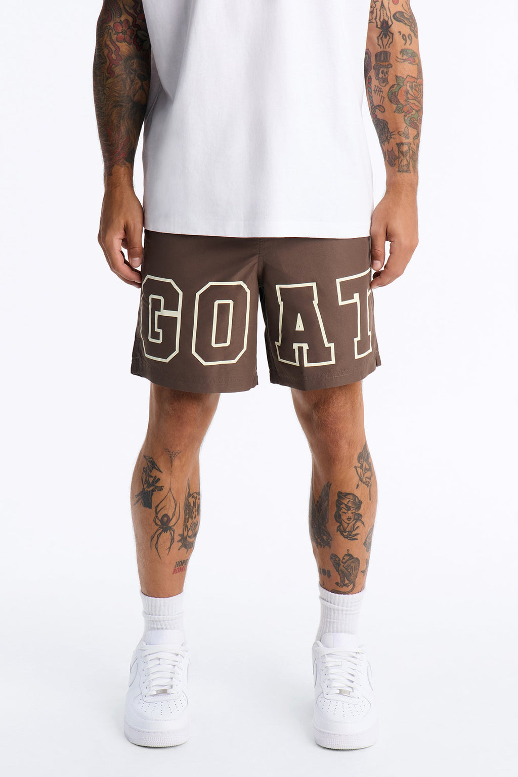 I'm The Goat Swim Trunk 7″ - Brown image 1